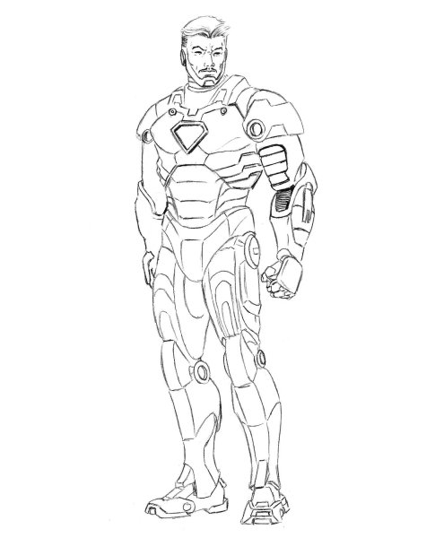 Тони Старк Железный человек раскраска