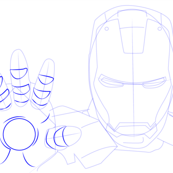 Поэтапное рисование железного человека