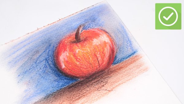 Пейзаж масляными мелками