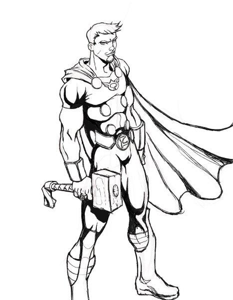 Тор из Марвел для срисовки