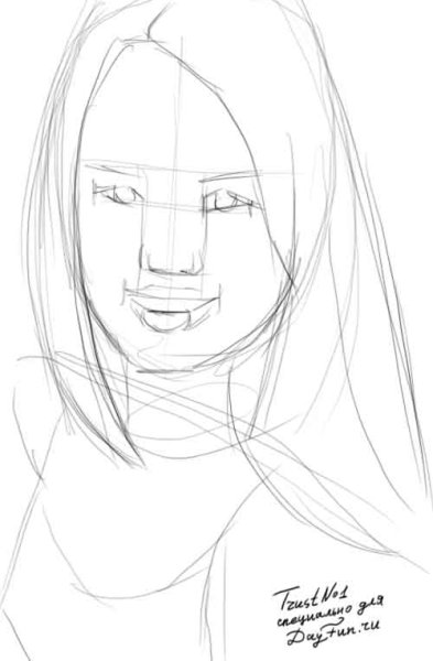Рисунки девушкарандашом