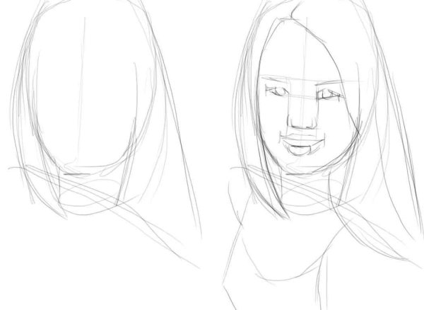 Набросок девушки для рисования