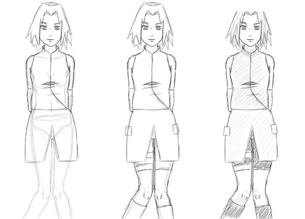 Лицо в профиль карандашом