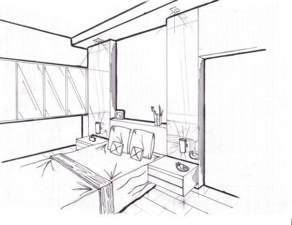 Дизайн комнаты чертеж