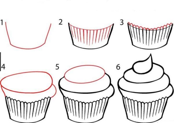 Кекс рисунок легкий