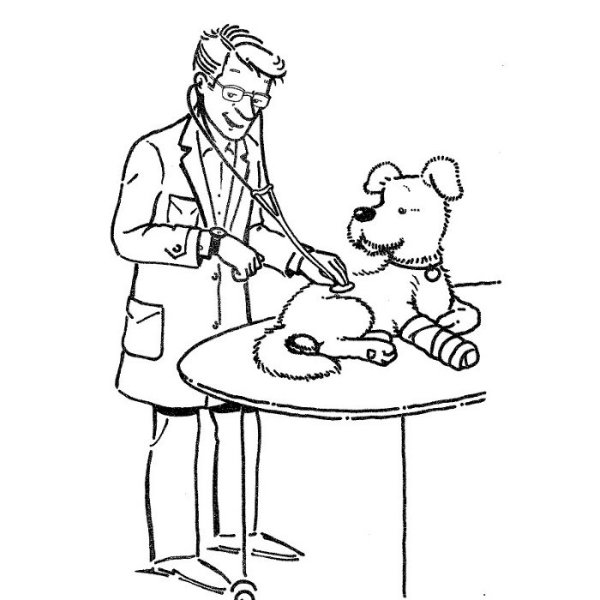 Ветеринар картинка раскраска