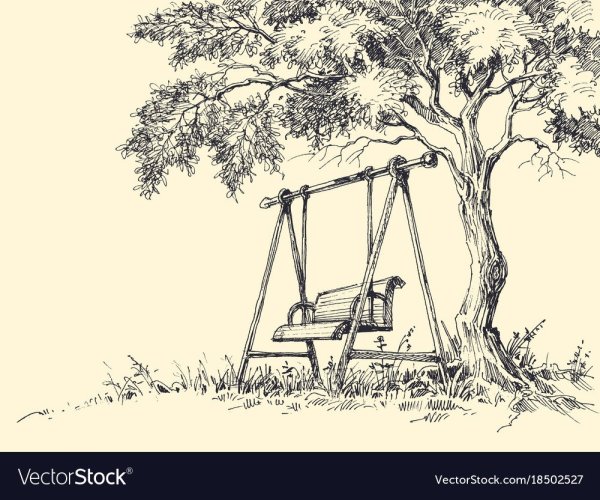 Качели карандашом