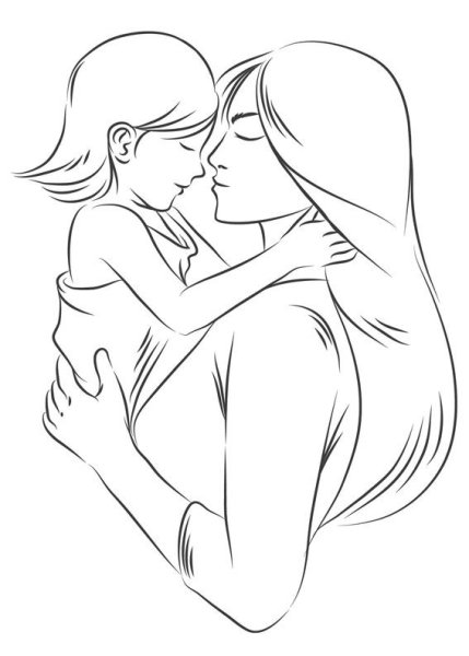 Рисунок мамы для срисовки