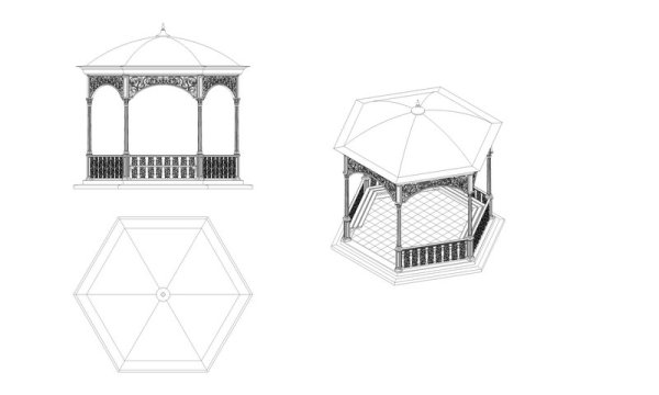 Беседка в перспективе