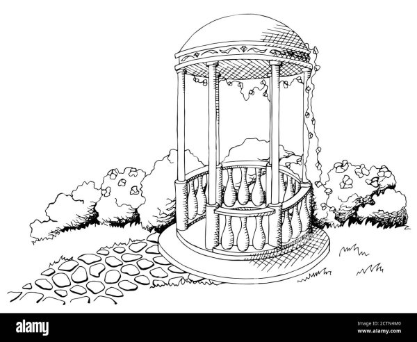 Беседка в саду раскрасить