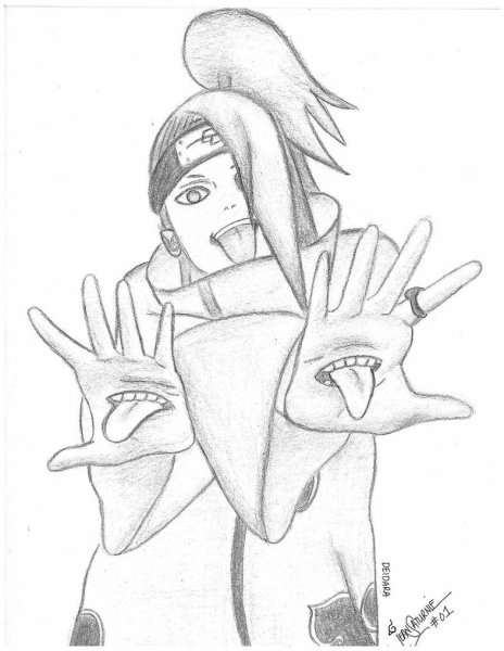 Нарисовать аниме из Наруто Дейдара