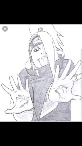 Нарисовать аниме Наруто Дейдара