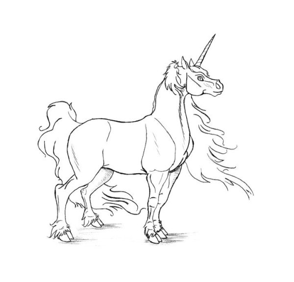 Единорог рисунок для срисовки