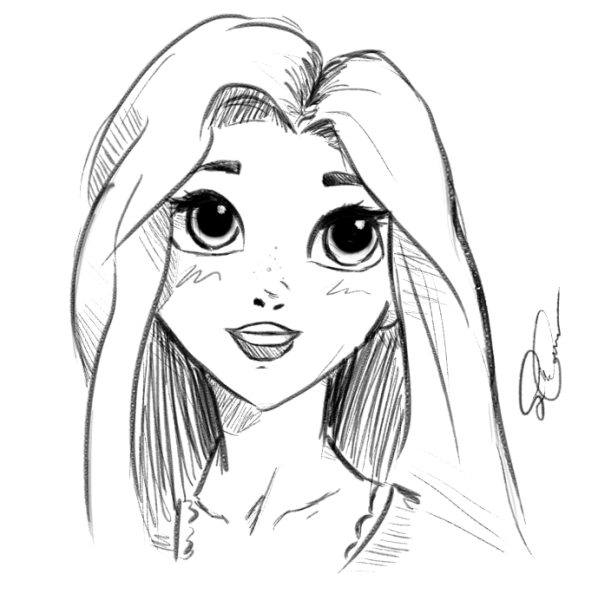 Рапунцель рисунок легкий