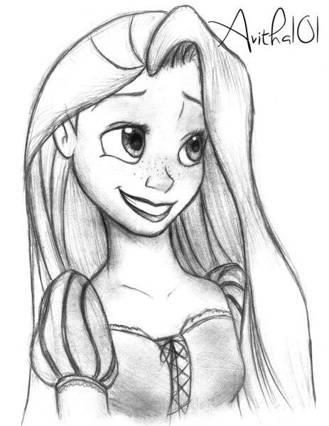 Рапунцель карандашом