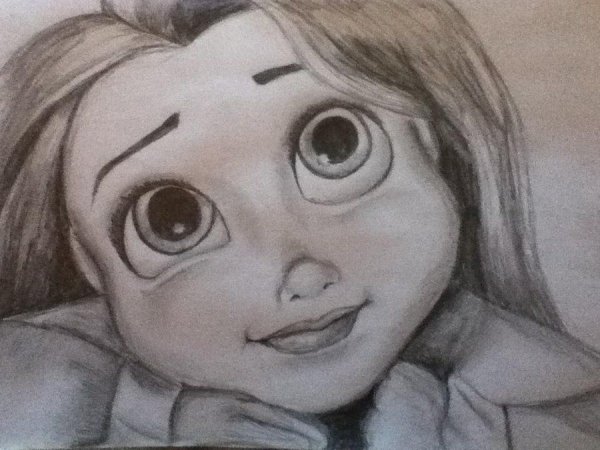 Рапунцель рисунок карандашом