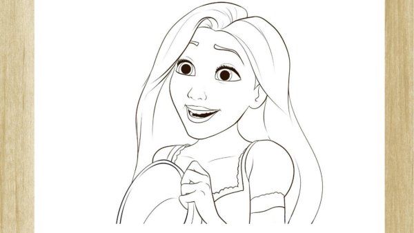 Рапунцель для срисовки легко