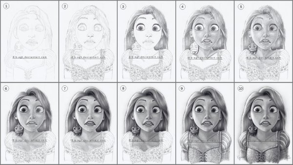 Рапунцель уроки рисования