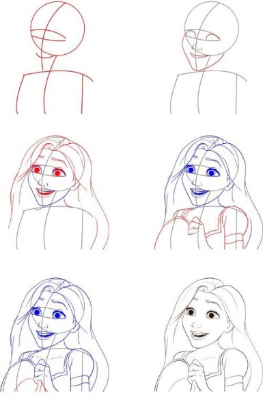 Как нарисовать Рапунцель