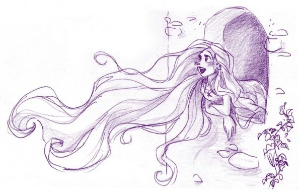 Рапунцель карандашом для срисовки