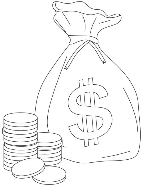 Раскраска денежка