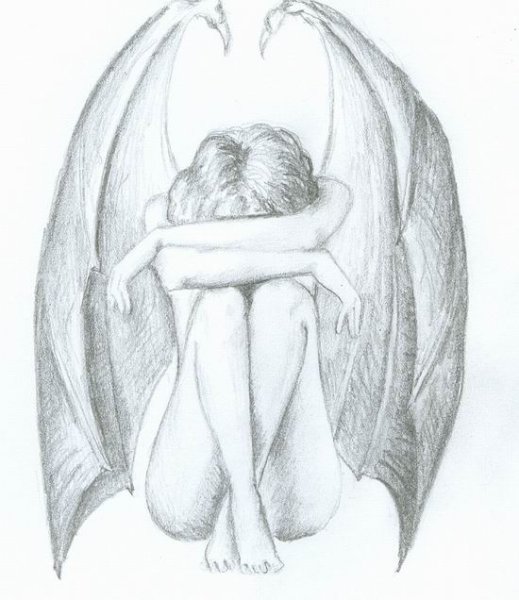 Ангел карандашом для срисовки