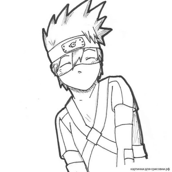 Срисовка Наруто героев Коноха