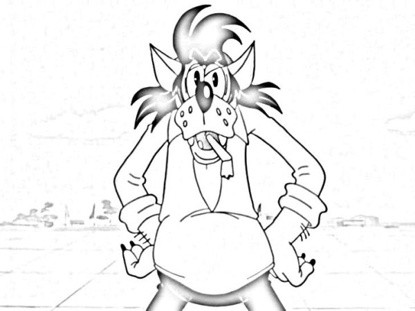 Волк из ну погоди раскраска для детей