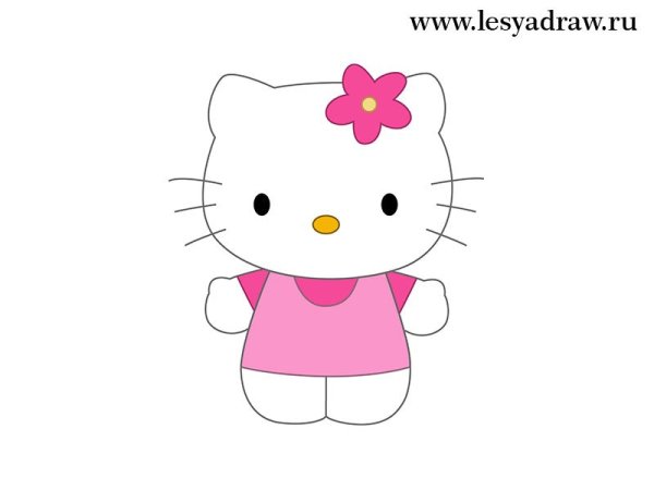 Хеллоу Китти рисунок поэтапно
