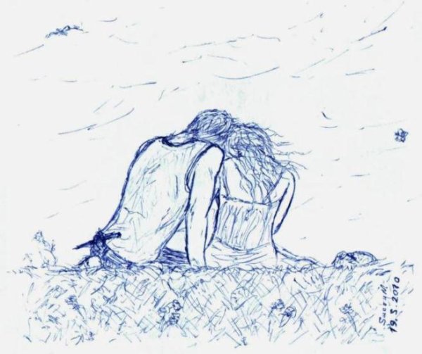 Свидание рисунок карандашом