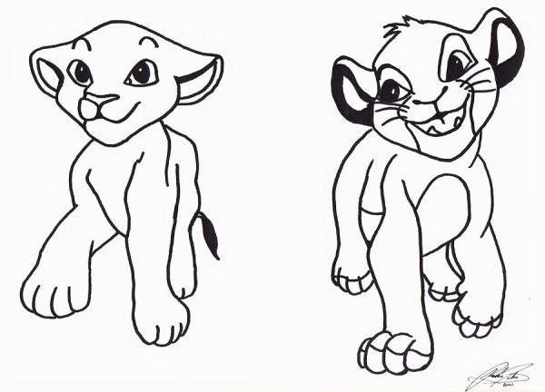 Симба раскраска для детей
