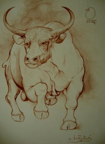 Бык набросок
