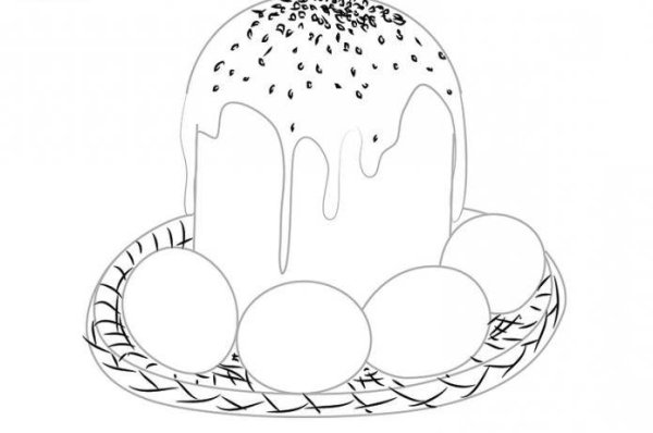 Раскраска кулича на Пасху