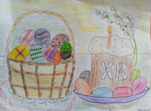 Рисунок на Пасху карандашом