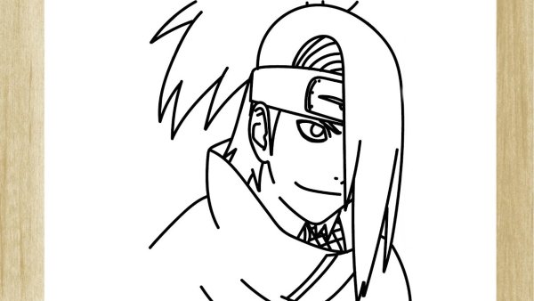 Раскраски аниме Наруто Дейдара и Тоби