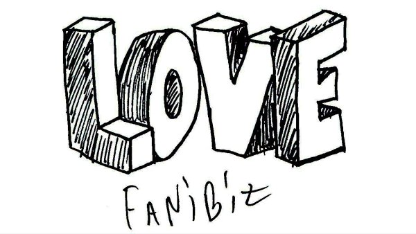 Объемные буквы карандашом