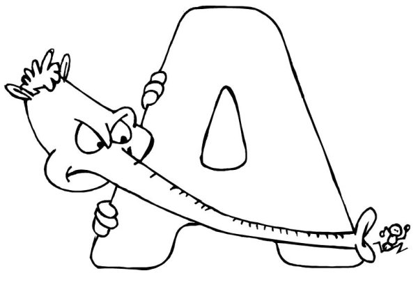 Забавные буквы для раскрашивания