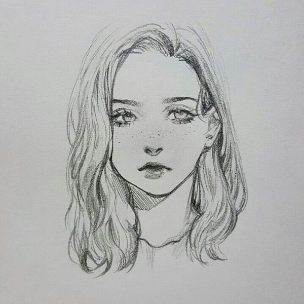 Лицо девушки рисунок