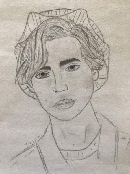 Портрет Пейтон мурмиер карандашом