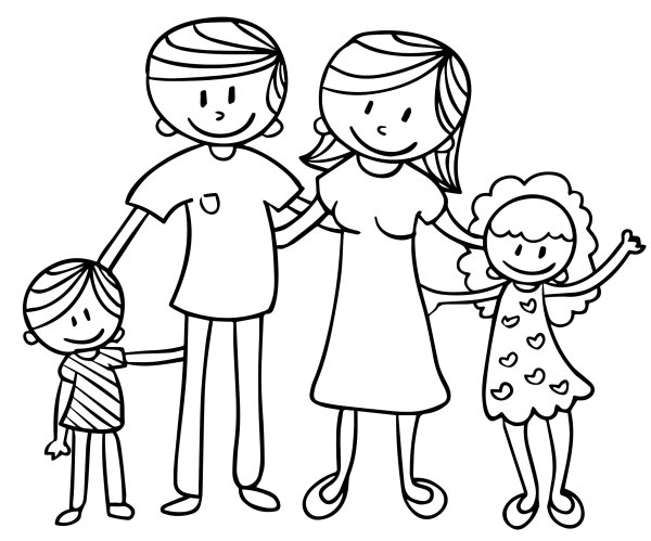 Раскраска семья