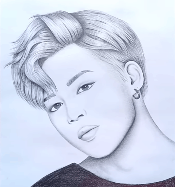 Пак Чимин карандашом