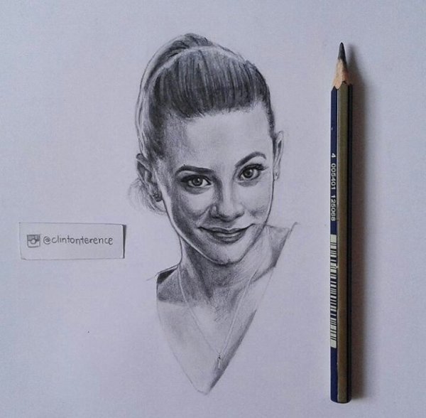 Лили Рейнхарт портрет карандашом