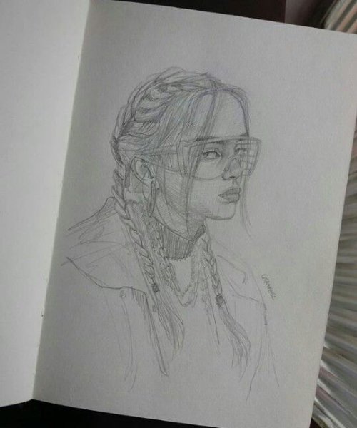 Скетч Билли Айлиш карандашом