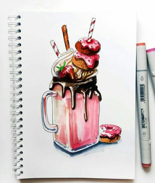 Рисунки для скетчбука коктейли