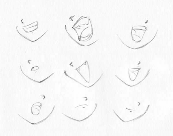 Улыбка рисунок карандашом