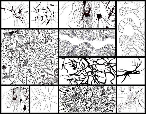 Коллаж рисунок карандашом