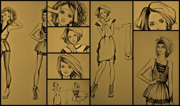 Нарисовать коллаж карандашом