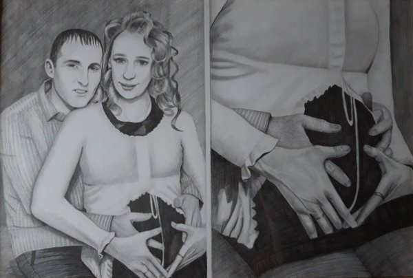 Коллаж рисунок карандашом