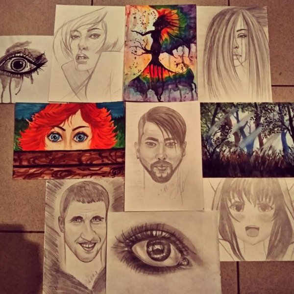 Коллаж рисунок карандашом