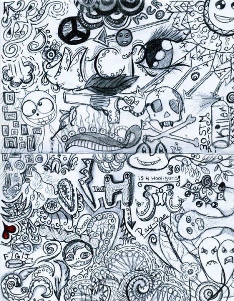 Коллаж рисунок карандашом